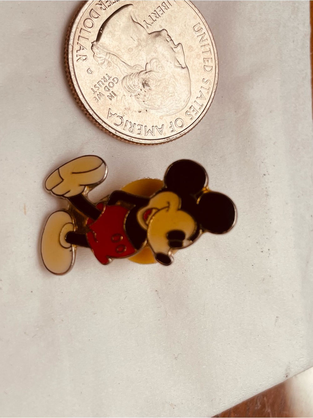 Disney Mickey Mouse Enamel Tac Pin in Black, Red, Yellow